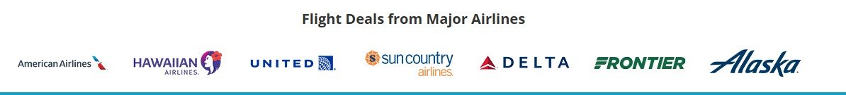 American Airlines, Hawaiian Airlines, United, Sun Country Airlines, Delta, Frontier and Alaska Airlines
